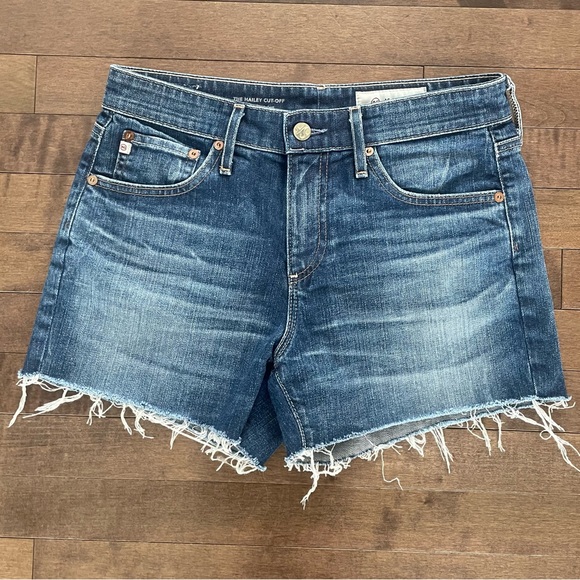 AG Adriano Goldschmied Hailey Ex-Boyfriend Cut Off Denim Shorts - 25 - Picture 3 of 8